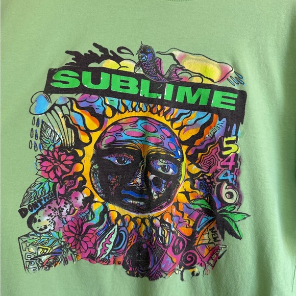 Sublime Green Graphic Band Oversized T-Shirt Small Medium - Picture 3 of 7